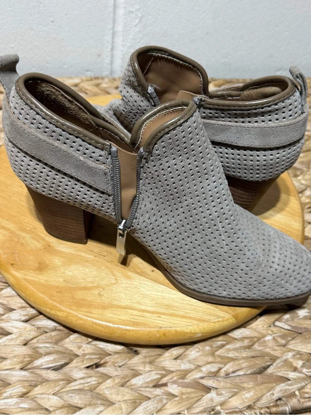 Franco Sarto perforated suede